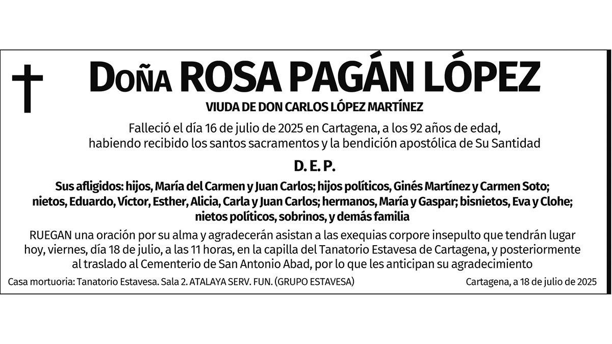 Dª Rosa Pagán López