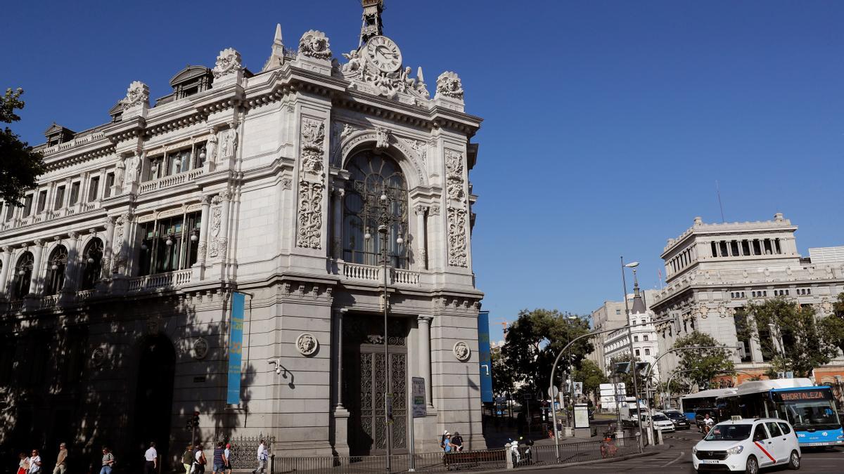 Fachada de la sede central del Banco de España en Madrid.