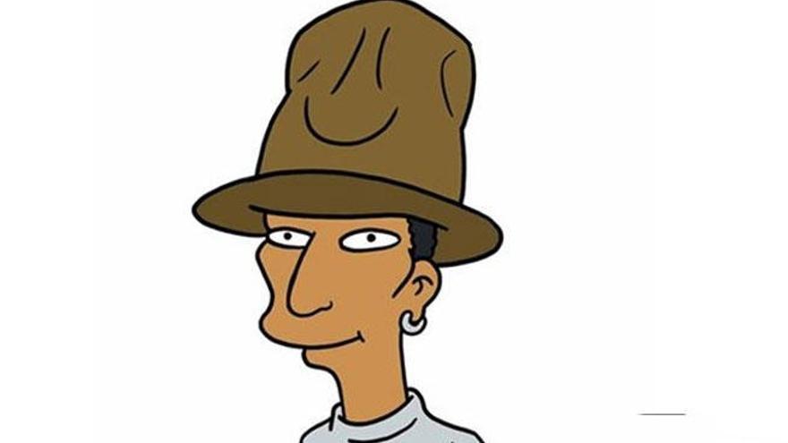 Pharrell Williams 'simpsonizado'.