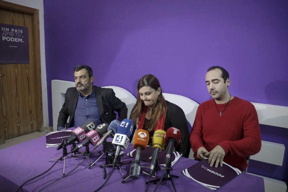 Rueda de prensa de Podemos explicando el expediente a Huertas
