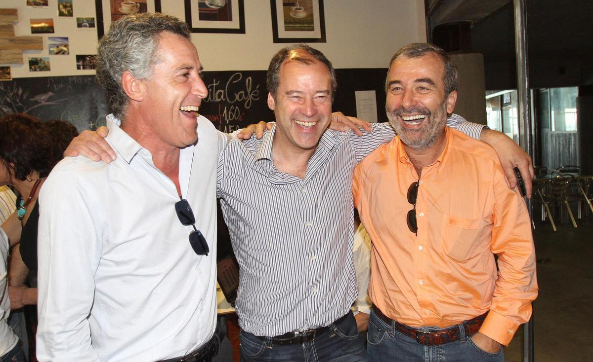 Docampo, Mato y Gago al término de las elecciones de 2010 al rectorado