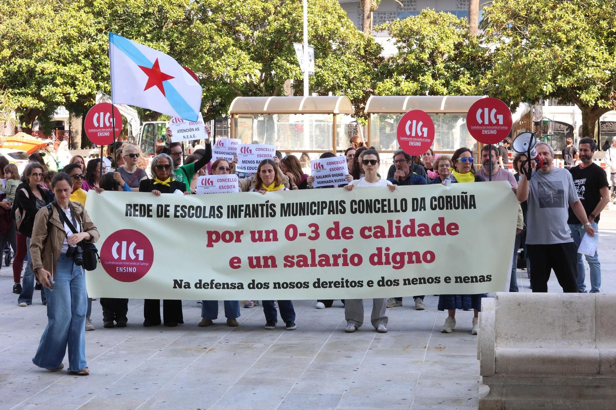 Nueva protesta de la plantilla de las escuelas infantiles municipales de A Coruña