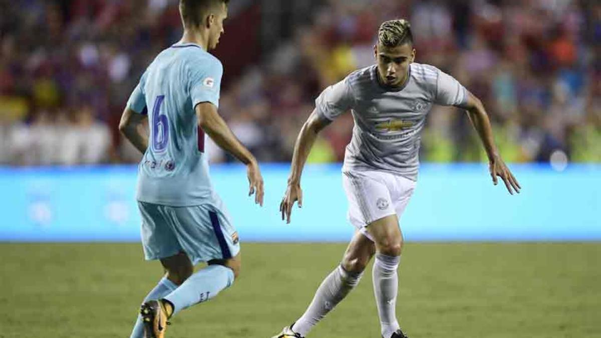 Denis Suárez, en el encuentro ante el Manchester United