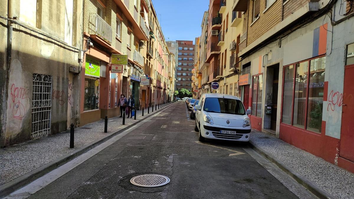 Estado actual de la calle Concepción Arenal, cerca de la avenida Valencia.