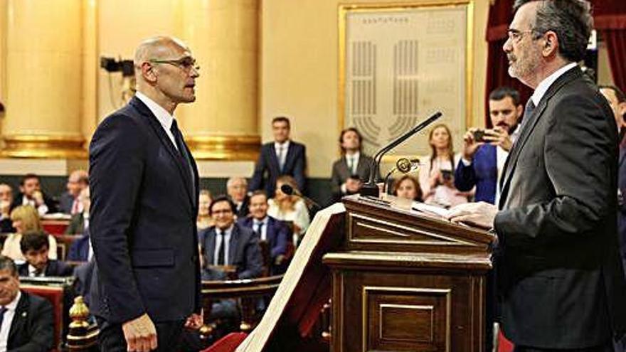 El president del Senat, Manuel Cruz, durant un acte a la cambra alta