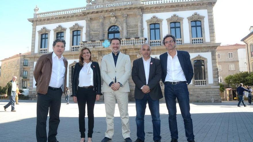 María Rey (C&#039;s), Jacobo Moreira (PP), Agustín Fernández (PSOE) y Luis Rei (Marea Pontevedra). // R.V.