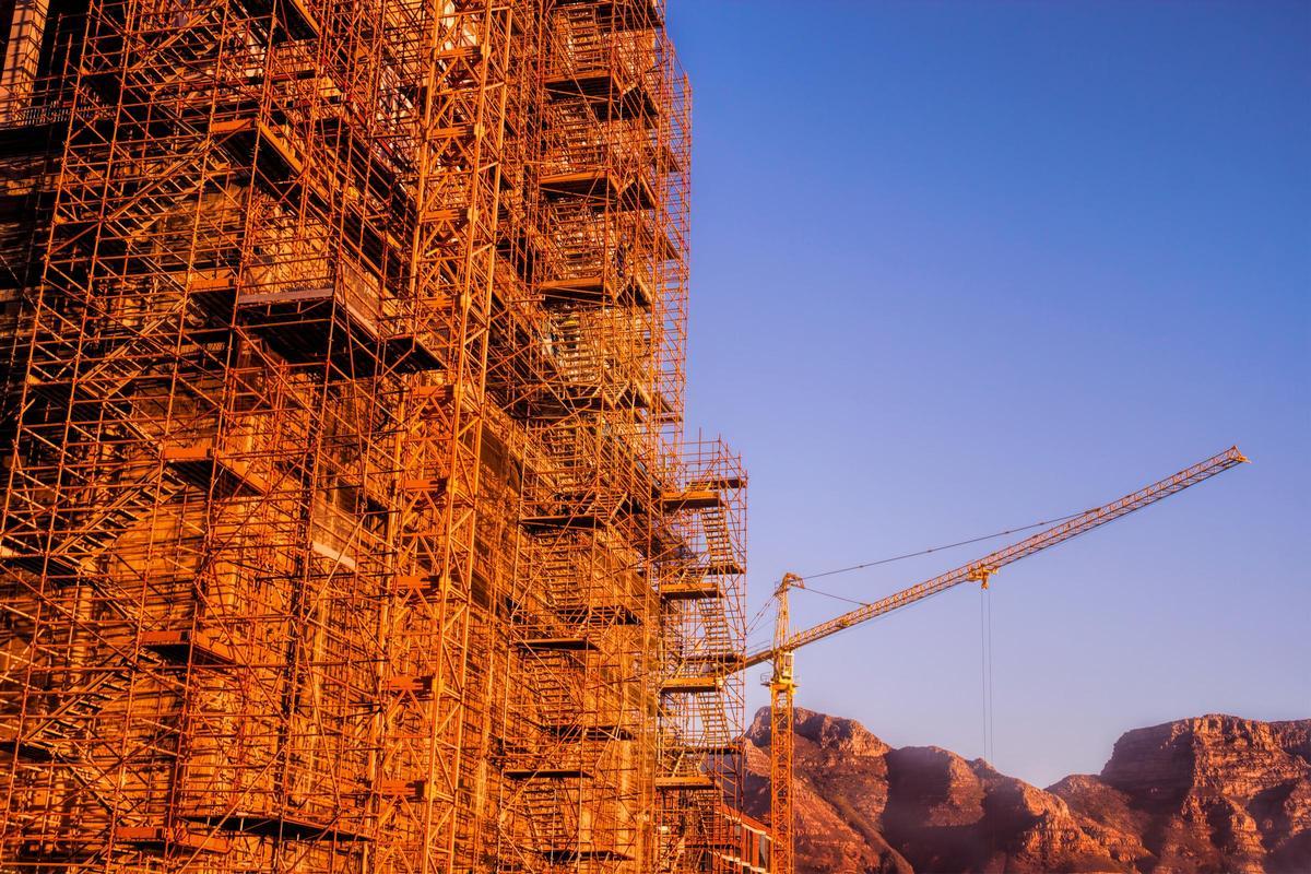 Un edificio en construcción en Sudáfrica.