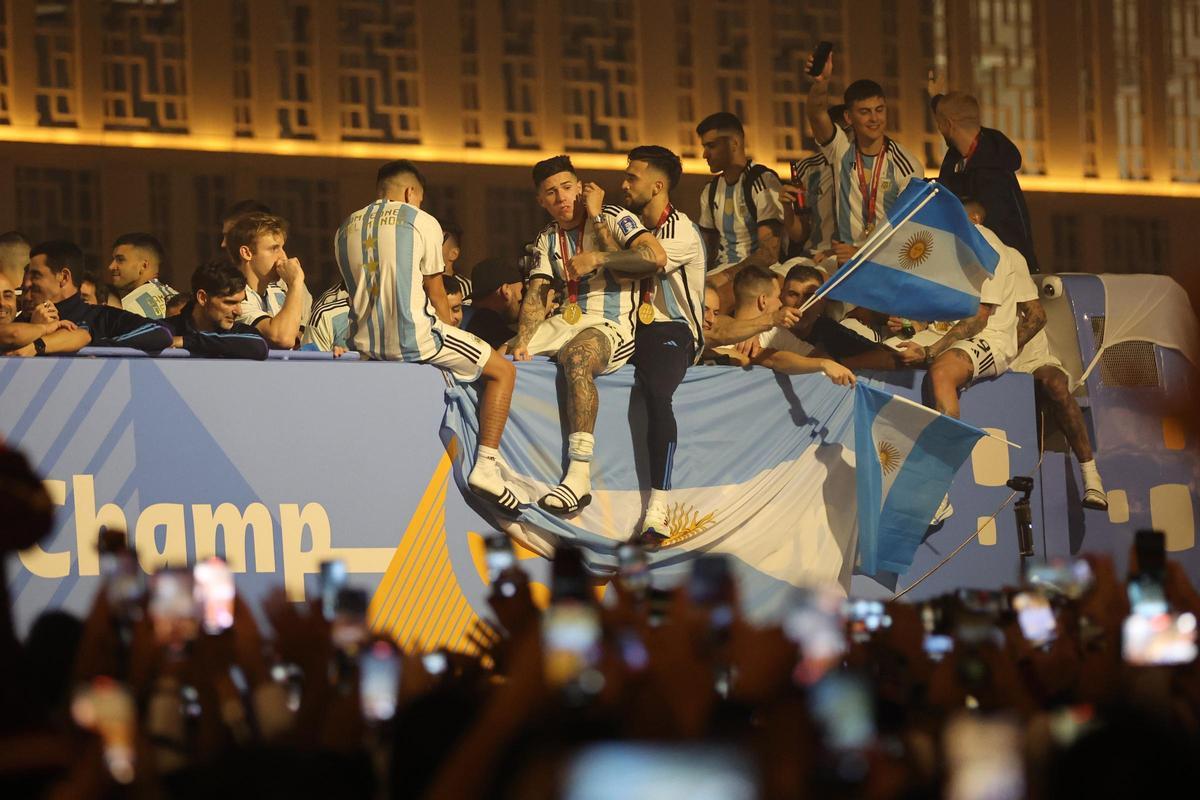 Celebración de los jugadores de Argentina