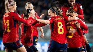 Las jugadoras de la selección dirante un partido en el Mundial