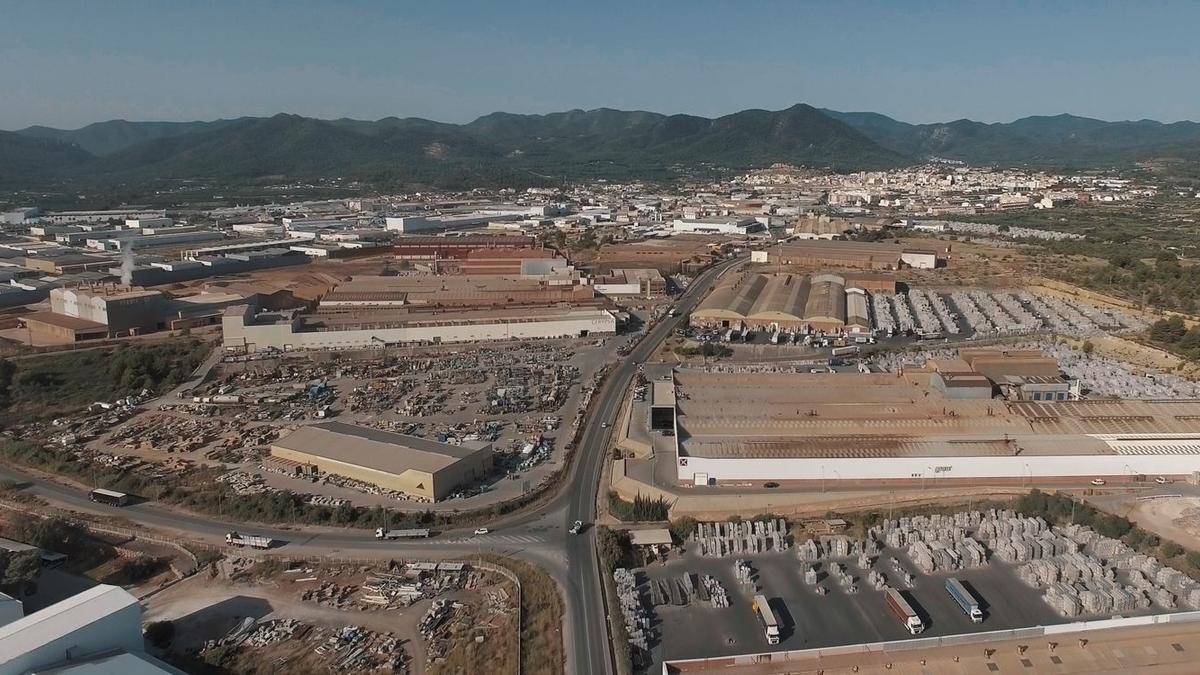 Imagen panorámica de los polígonos industriales de Onda.