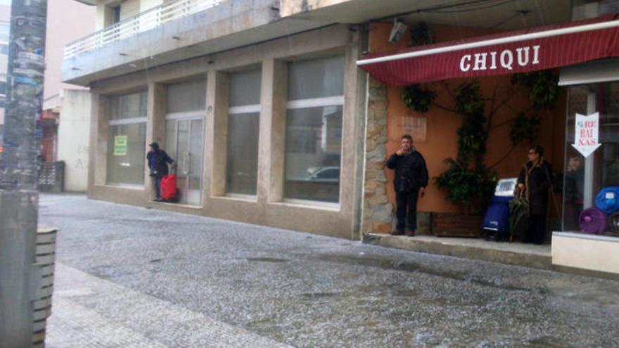 Momento de la granizada en Cangas. //FDV