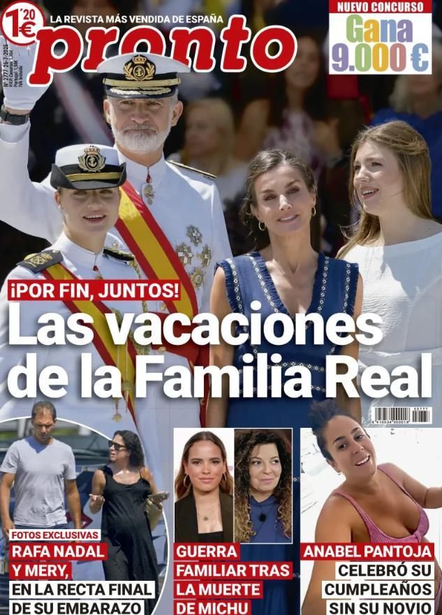 La portada de la revista Pronto con las vacaciones de la Familia Real