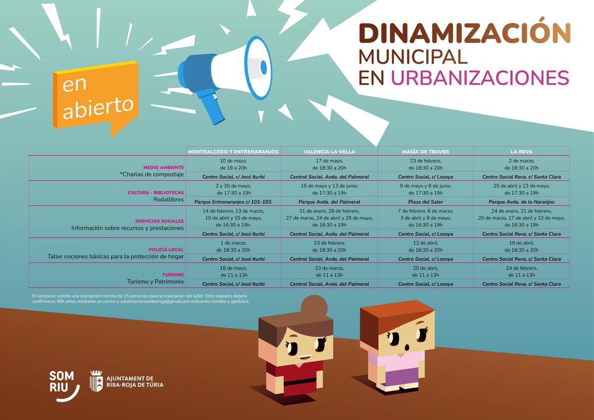 Programa de las charlas de dinamización en las urbanizaciones