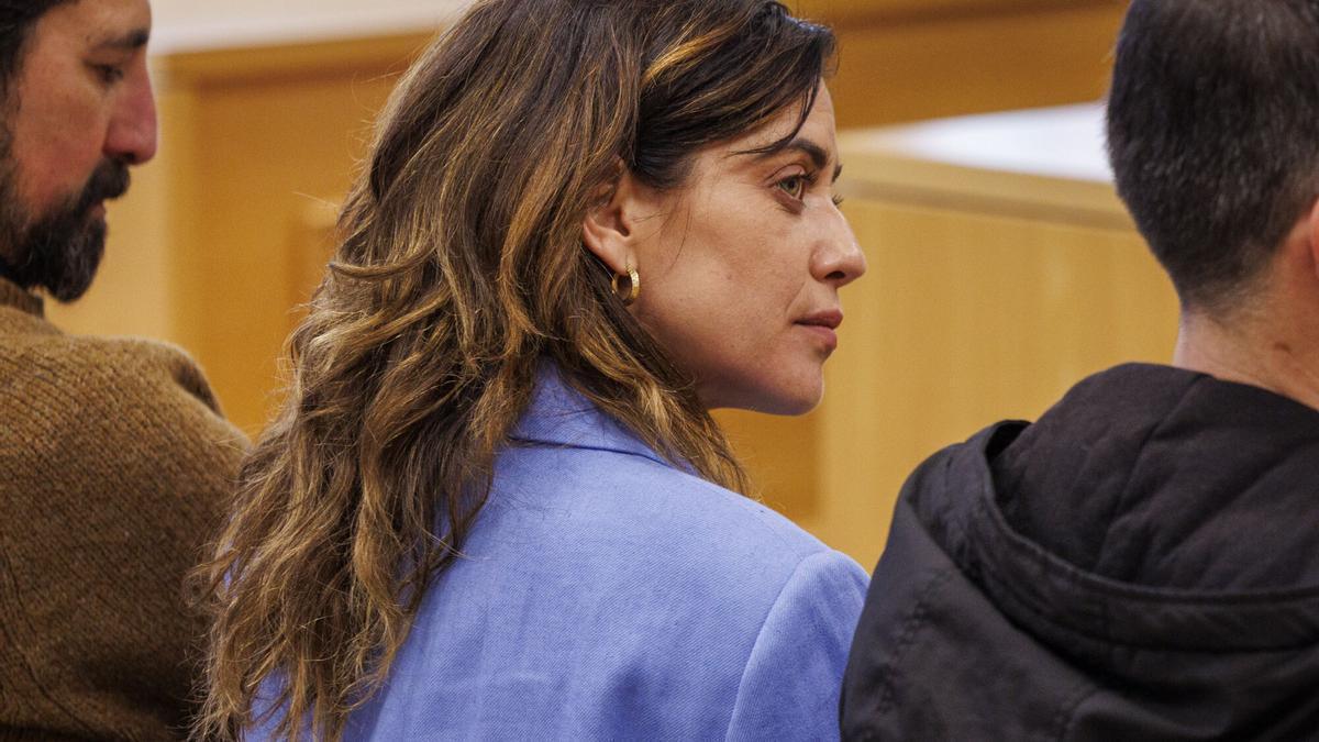 La actriz sevillana María León en la sala de los Juzgados de Sevilla.
