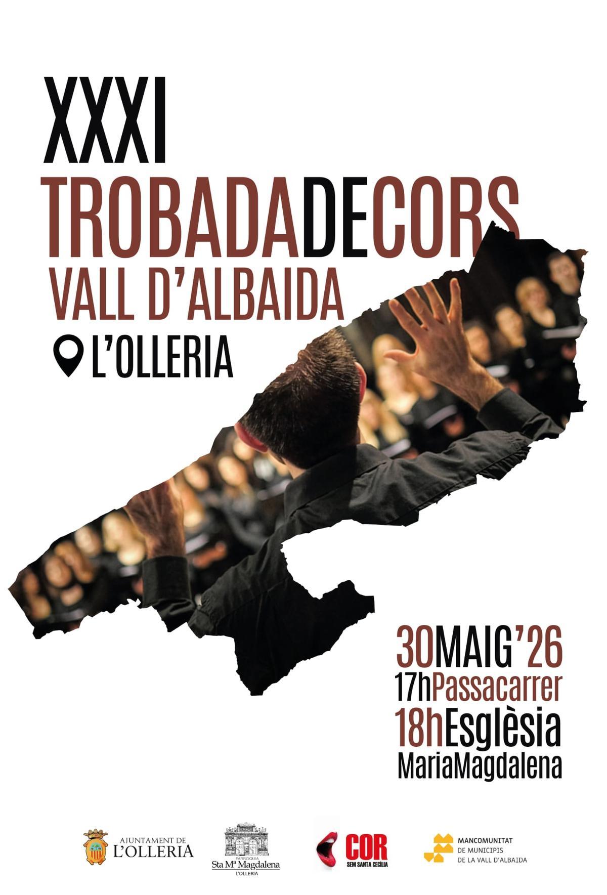 Cartel de la Trobada de Corals de la Vall d'Albaida, en l'Olleria.