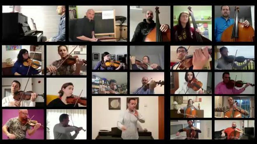 La Universal Symphony Orchestra interpreta una pieza con los vídeos de sus músicos en casa