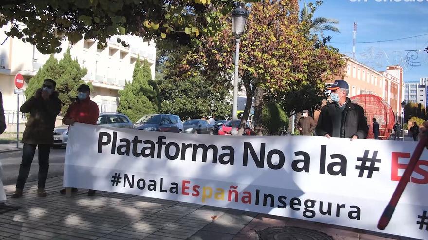 Un momento de la protesta en Badajoz.