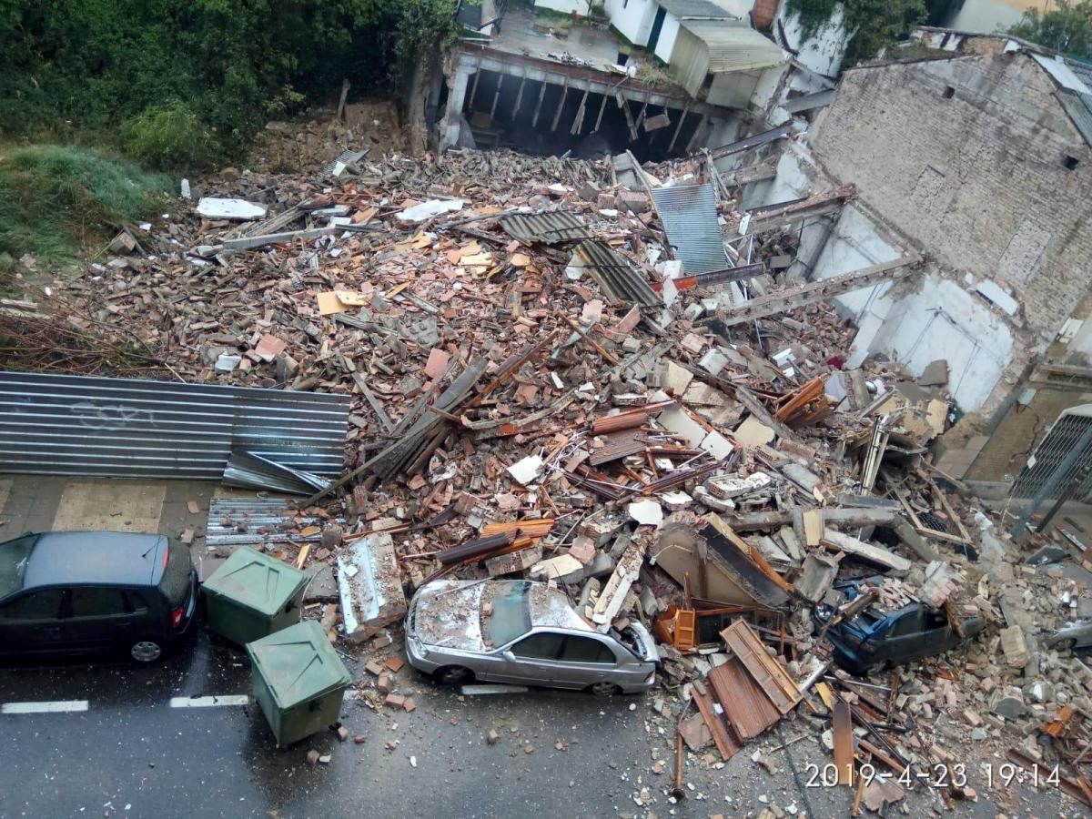 Derrumbe de una vivienda en Barbastro