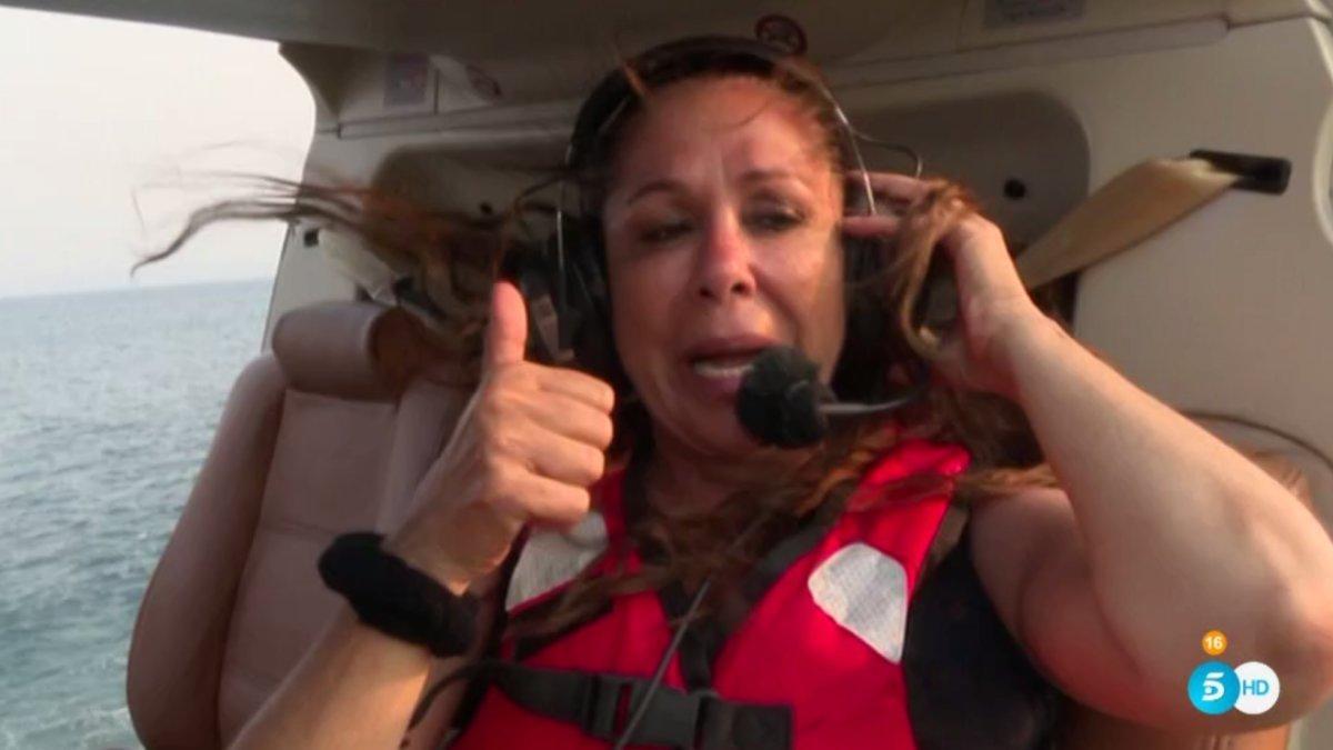 Isabel Pantoja en el helicóptero de 'Supervivientes 2019'