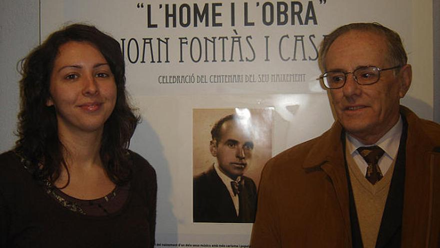 Josep Puigdemont amb l&#039;Anna, col.laboradora seva al Museu