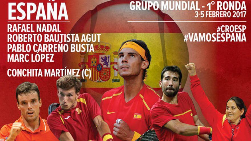 Cartel con la convocatoria del equipo español.