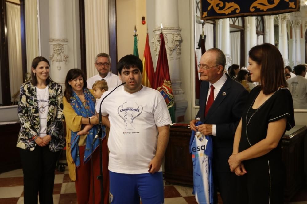 Recibimiento al Málaga CF en el Ayuntamiento de Málaga.