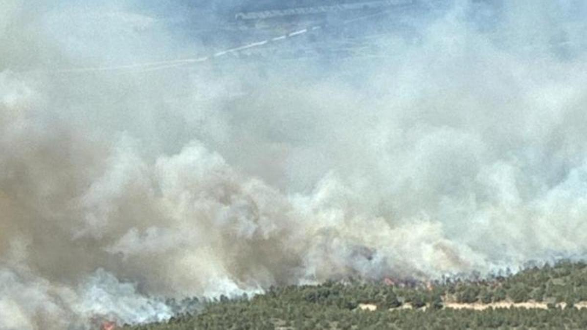 INCENDIO SIERRA ESPUÑA | El fuerte viento propaga con rapidez el fuego en el parque natural de Sierra Espuña