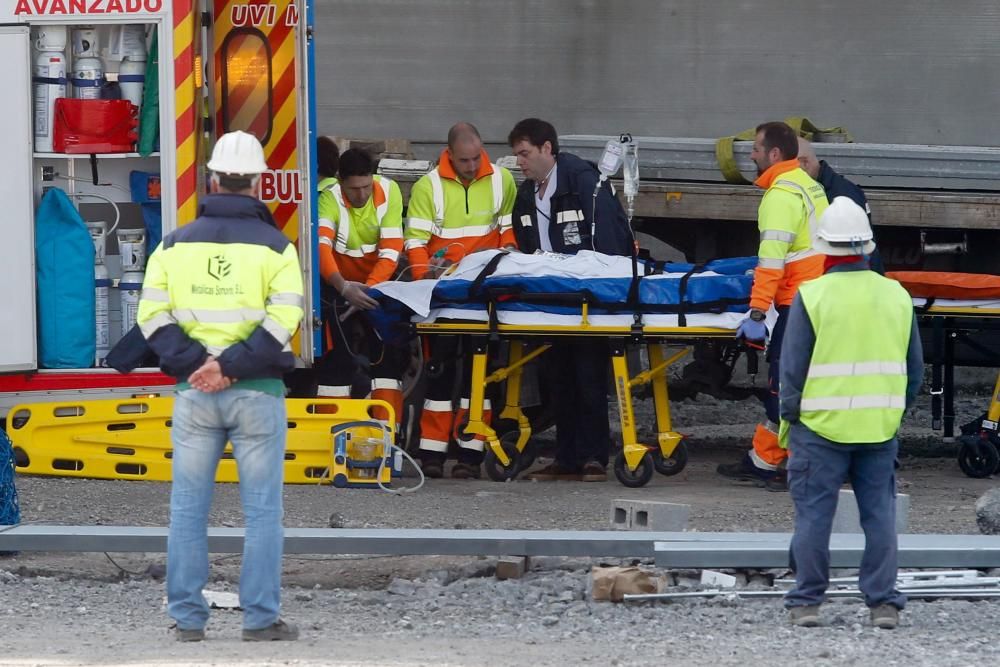 Un muerto y un herido grave en unas obras del parque empresarial de la ría de Avilés