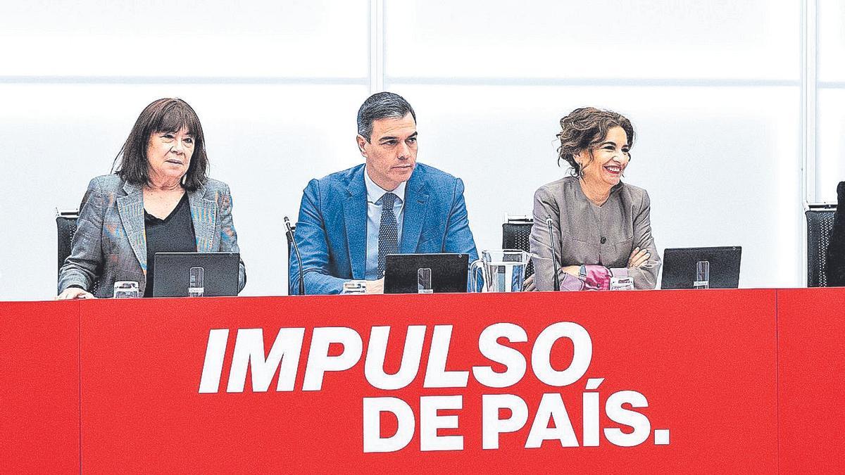El presidente del Gobierno, Pedro Sánchez, durante una reunión de la ejecutiva federal del PSOE.