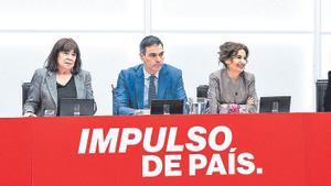 El presidente del Gobierno, Pedro Sánchez, durante una reunión de la ejecutiva federal del PSOE. 