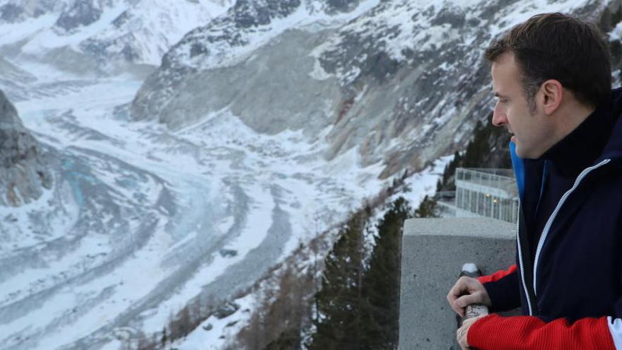 El presidente francÃ©s, Emmanuel Macron, en el Mont Blanc.