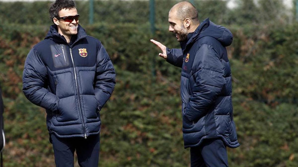 Luis Enrique, a dos partidos de Guardiola