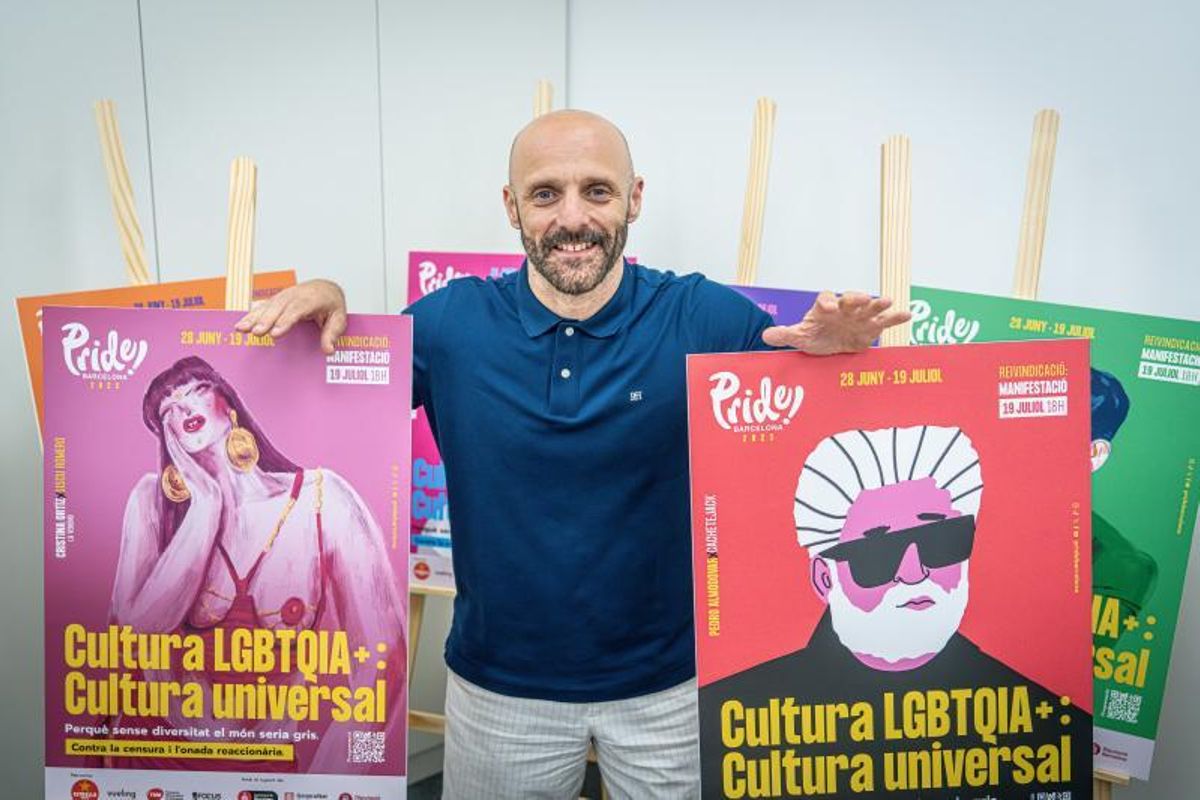Ferran Poca, en la sede de la Cambra LGTBIQ+ y del comité organizador del Pride, el pasado lunes.