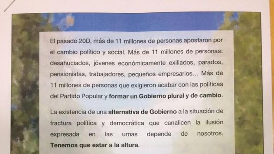 Texto íntegro del pacto ofrecido por Compromís para un Gobierno de izquierdas