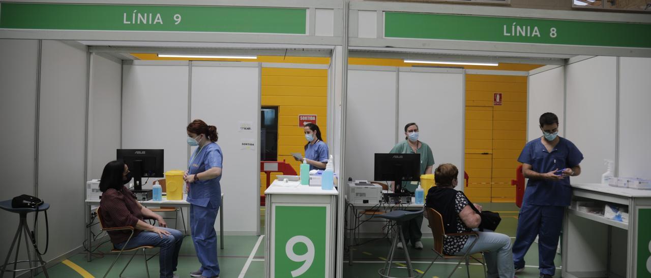 Vacunación en el polideportivo Germans Escalas de Palma