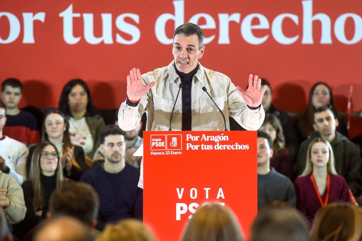 Pedro Sánchez, a Osca.