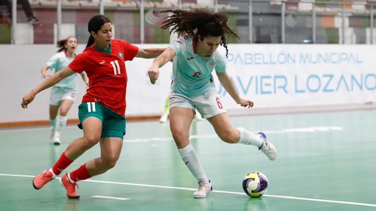 Lance de uno de los partidos amistosos entre España y Marruecos.