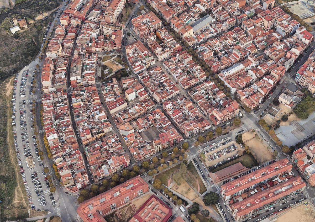Vista aèria del barri de Cerdanyola de Mataró