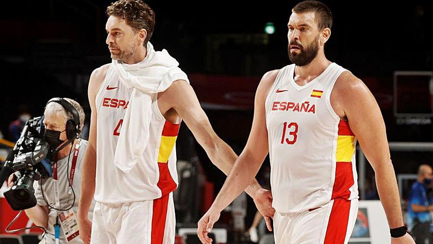 Pau i Marc, els germans Gasol, en acabar un partit