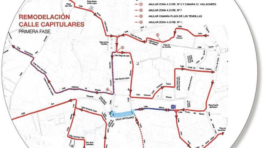 Capitulares será una calle de doble sentido y solo para residentes, autobuses y taxis