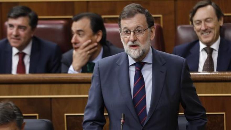 Mariano Rajoy a la sessió de control al Congrés, ahir.