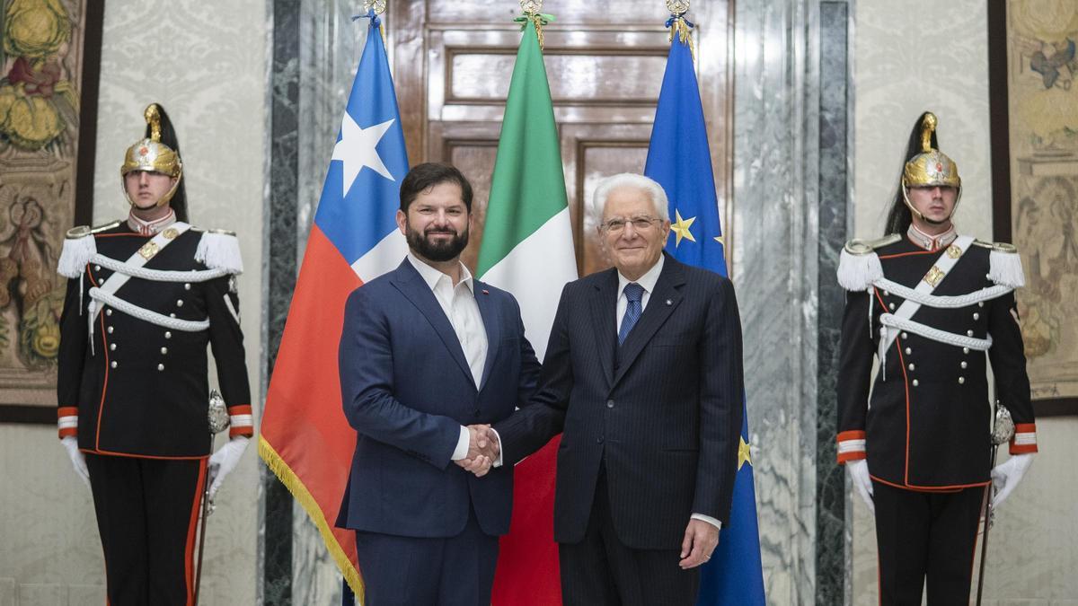 Gabriel Boric Font, durant la Commemoració a Roma del 50è aniversari de l'atemptat contra Bernard Leighton.
