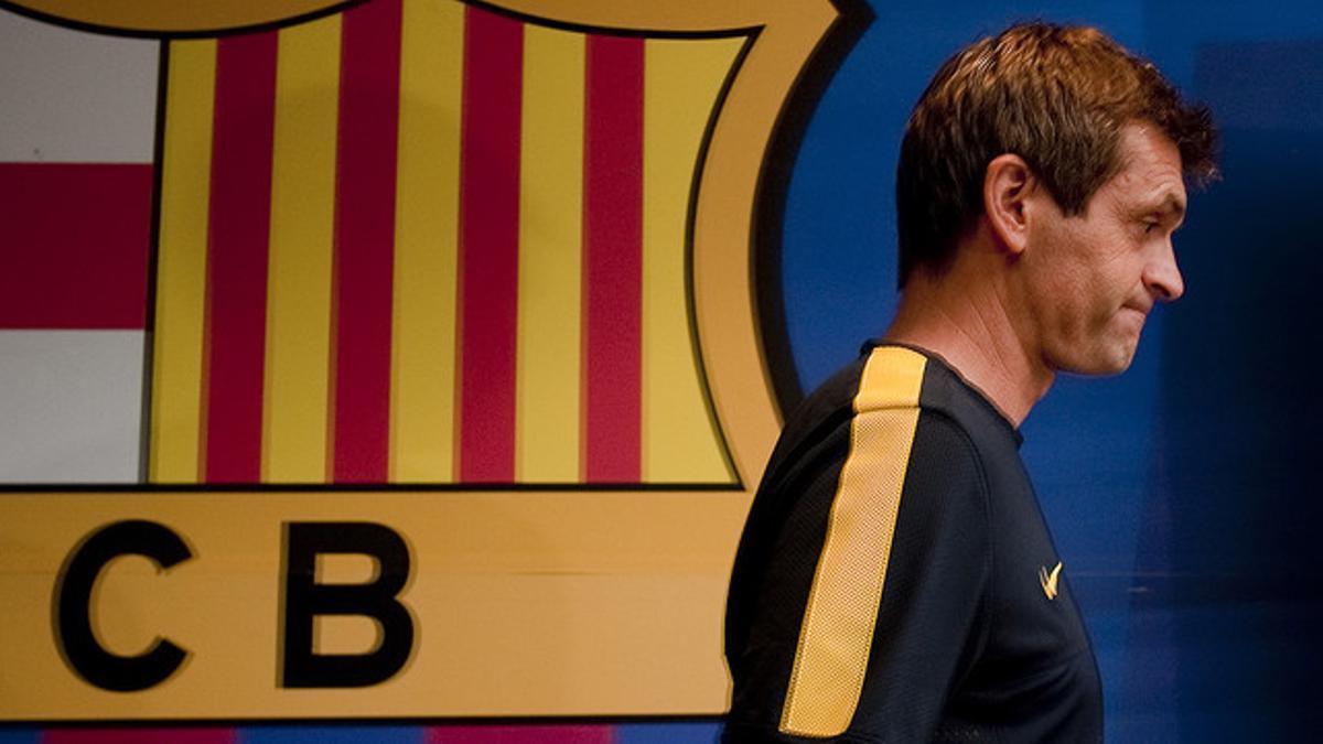 Tito Vilanova, en la sala de prensa del Camp NouNou