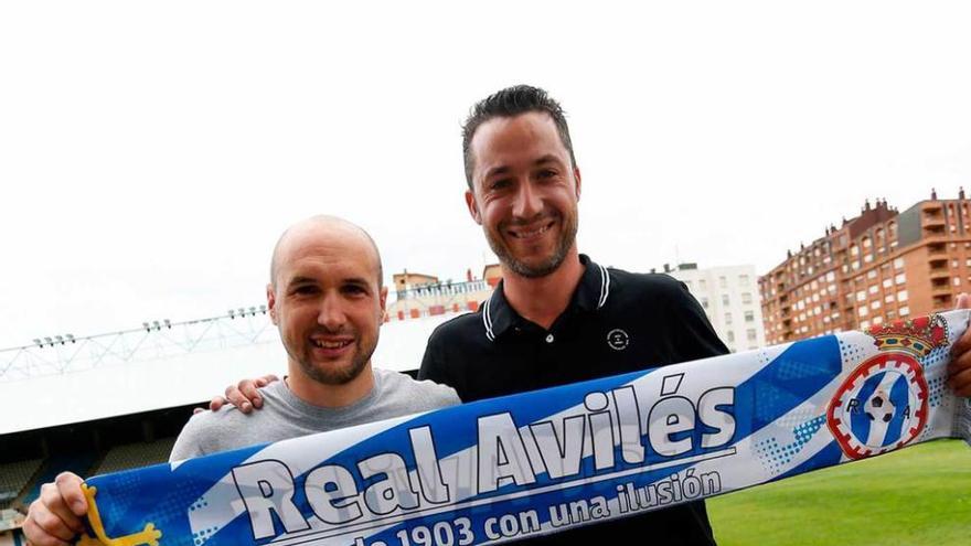 Juanma y Guillermo, ayer en el Suárez Puerta.