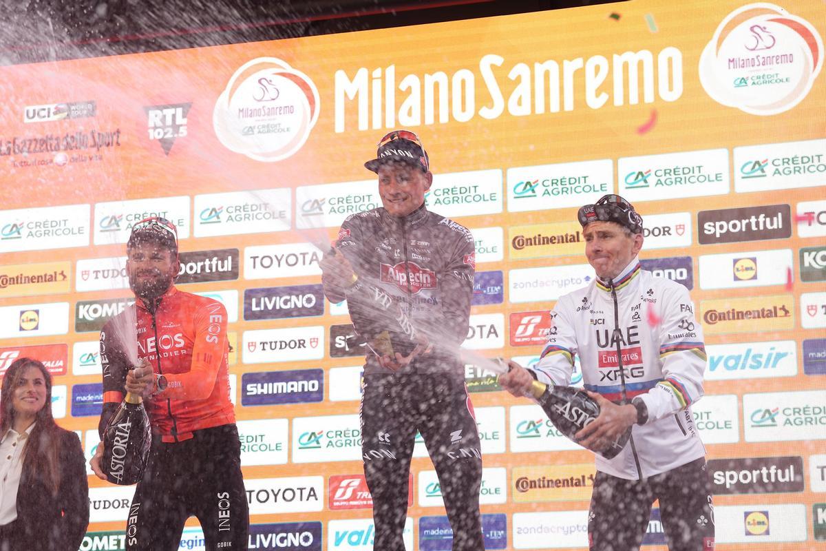 El podio de la Milán-San Remo.