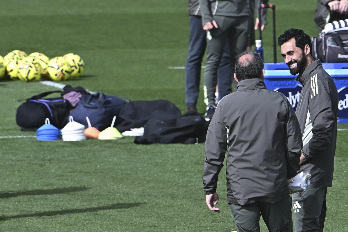 Álvaro Arbeloa, en el entrenamiento del Real Madrid