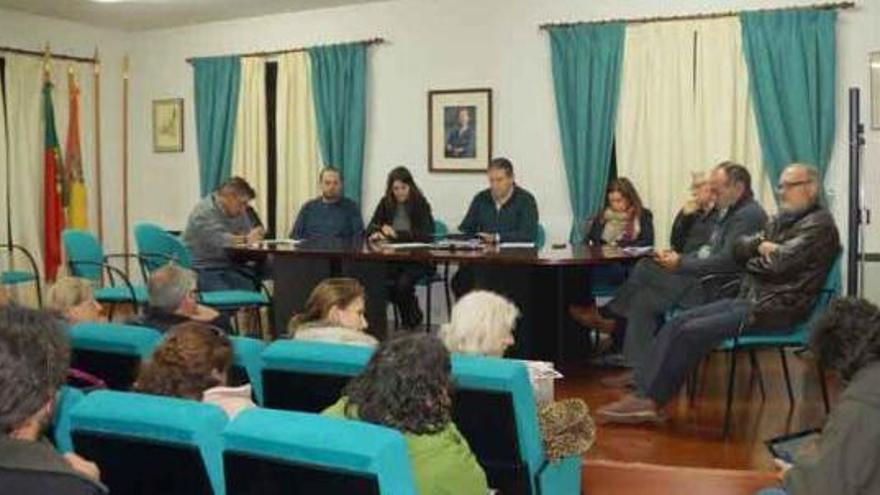 Reunión de las mesas contra la despoblación celebrada la noche del viernes en Alcañices.