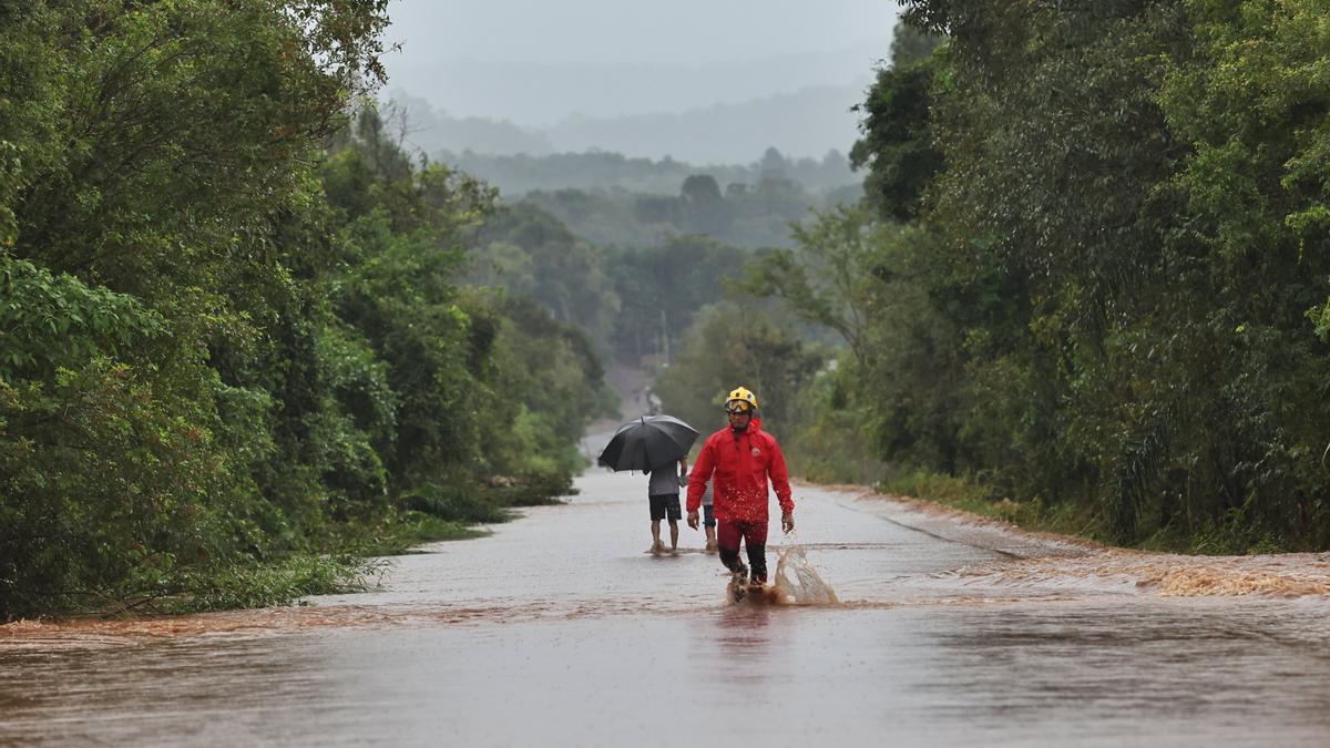 Inundaciones del río Taquari tras intensas lluvias en el estado de Rio Grande do Sul.