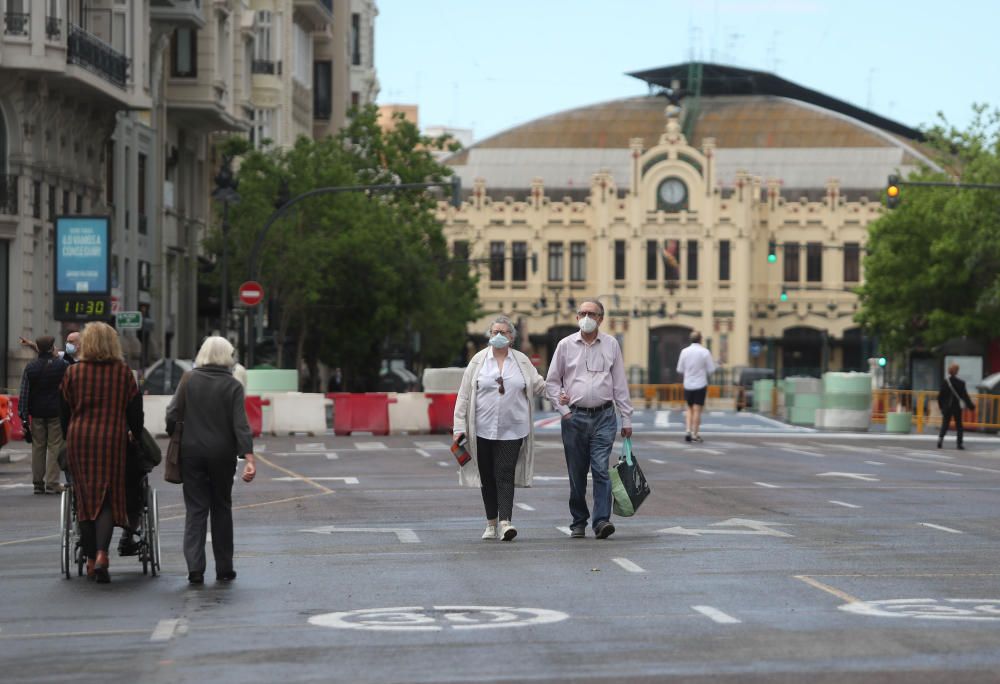 Primer fin de semana desde la peatonalización completa de la Plaza del Ayuntamiento.