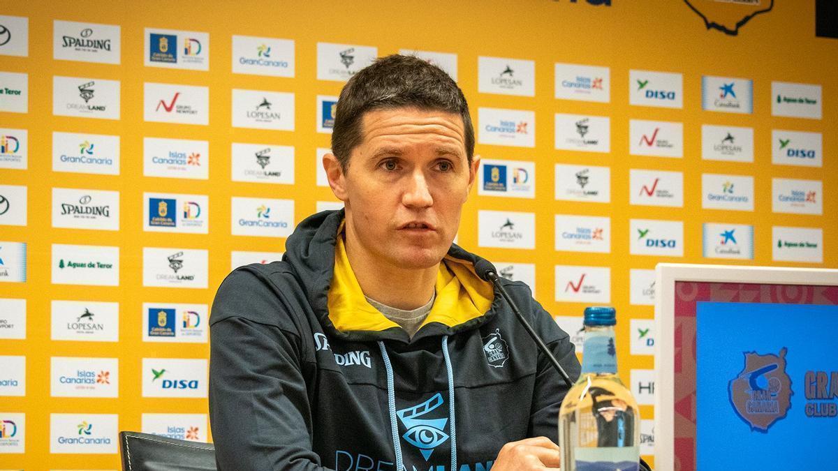 Jaka Lakovic durante su comparecencia de esta mañana en el Arena.